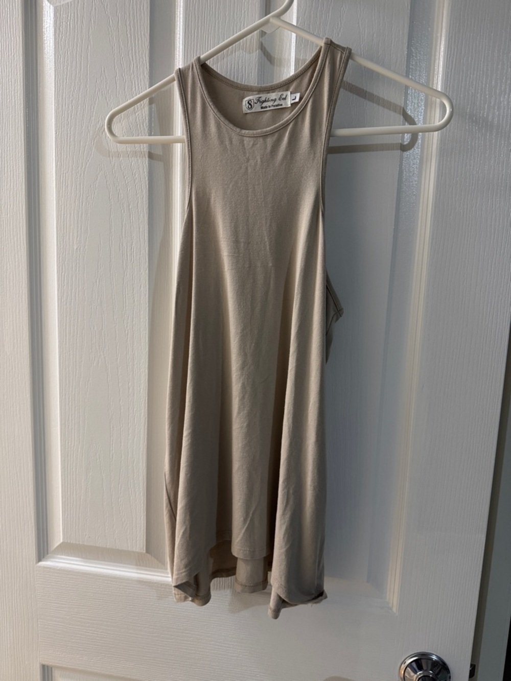Light Taupe Sleeveless Swing Tank Top